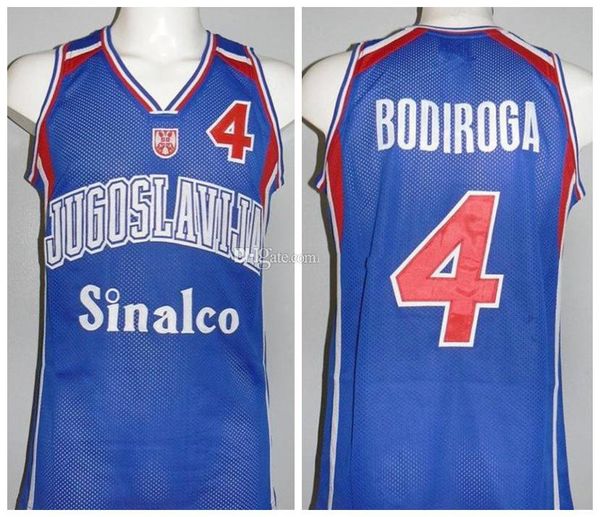 Dejan Bodiroga #4 Team Jugoslavija Jugoslawien Jugoslawo Retro-Basketballtrikot Herren genähte benutzerdefinierte Trikots mit beliebigen Namensnummern