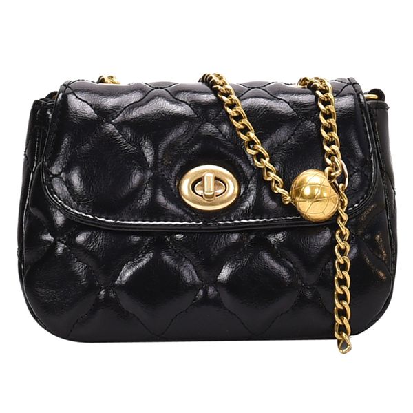 

191223 ivog нового прибытия everyday женского коммуникатор crossbody сумочка черная стеганые цепей сумка для женщин 2019