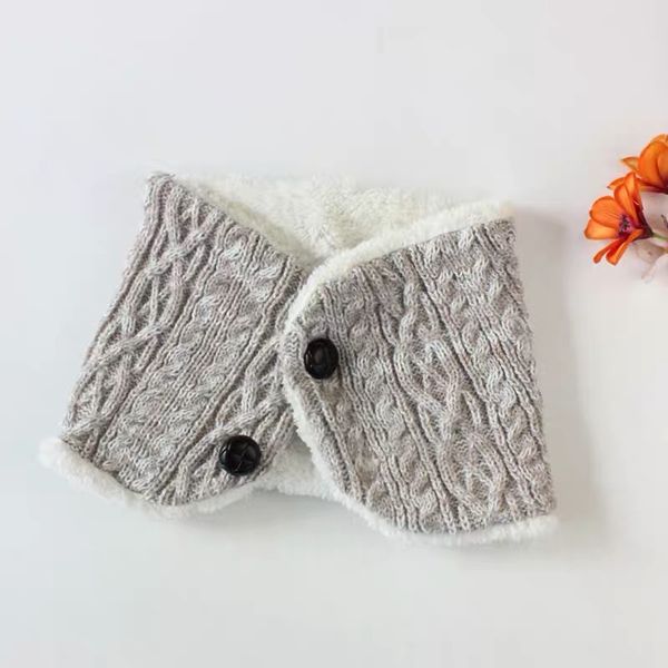 

fashion-warm scarf and velvet thickening 100% cotton rectangular neck shawl button ski out street warm scarf, Blue;gray