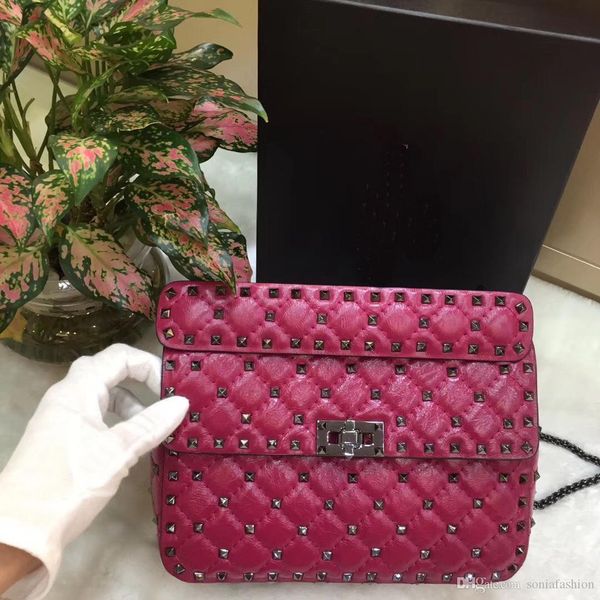 

new fashion 2017 women bag 1 genuine cowhide leather with the rivet women cross-body bag