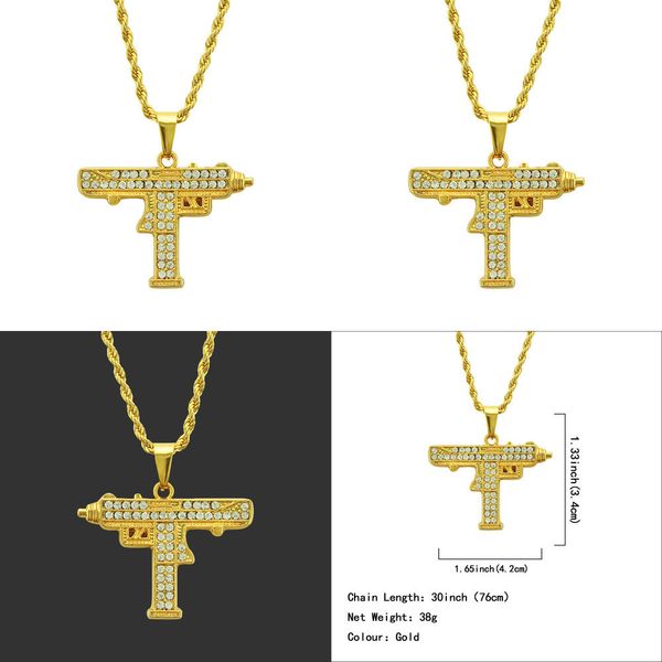 

alloy popular necklace hip-hop man diamond gun pendeloque cut necklace doll necklaces mens 14k gold chains harry potter custom pendant, Silver