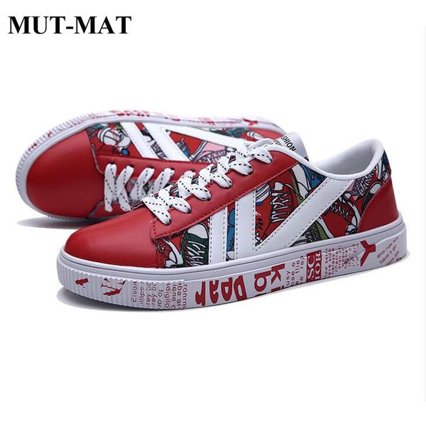 

spring and autumn graffiti men canvas sneakers elegant male student casual shoes lace-up fashion flats canvas shoes, Black