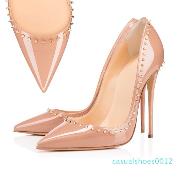 

women heels red bottoms pumps high heels black nude pointed toes round red bottom dress wedding shoes 35-42 c12