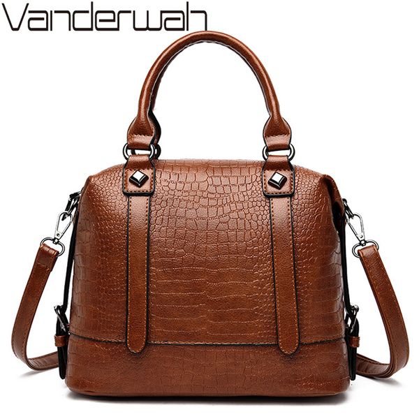

luxury ladies boston alligator handbags women vintage tote hand bags designer sac a main shoulder bags for women leather handbag