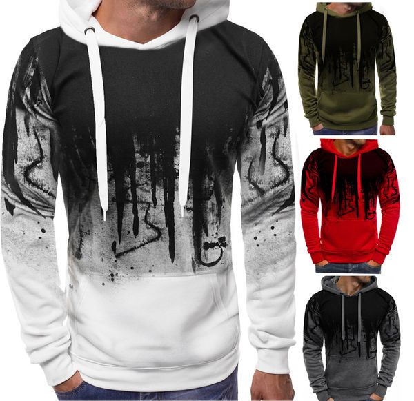 

dropshipping autumn camouflage printed hoodies men streetwear tracksuit hooded sweatshirts male casual man hoodie pullover hoody, Black