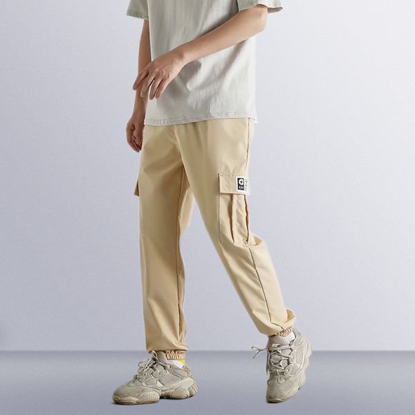 

men's cargo pants fashion kpop style streetwear male trousers casual hip hop jogger sweatpants harem pant men pants, Black