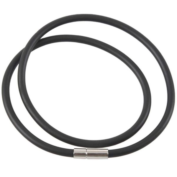 

10 black rubber lace choker necklace 450x4mm per woman man, Golden;silver