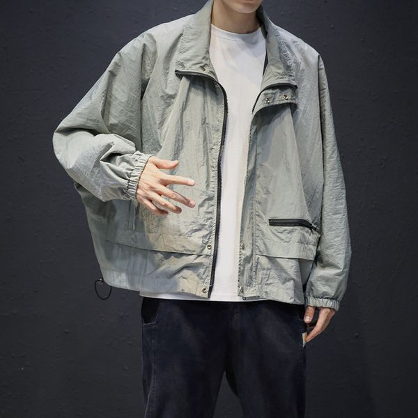 

autumn jacket men's fashion solid color sportswear casual hip-hop collar jacket man streetwear wild loose bomber jacket, Black;brown