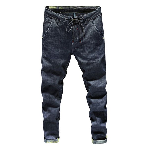 

fashion skinny jeans mens straight dark blue 2019 autumn new mens casual biker denim jeans male stretch trouser pants,x3165
