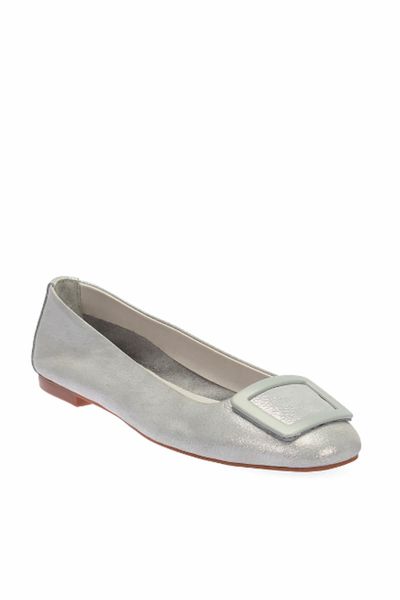 

pearl genuine leather silver women ballerina 120130005670, Black