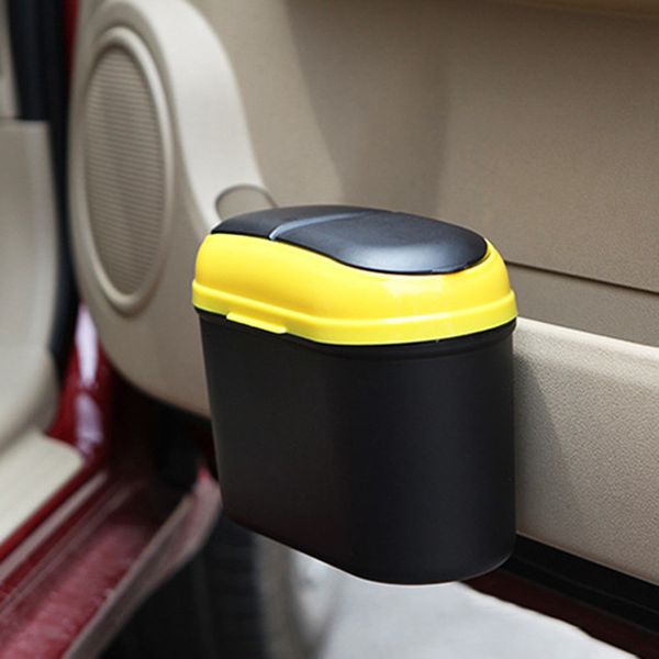 

1pc car trash bin auto mini cans rubbish can garbage dust dustbin box case holder hook plastic bucket