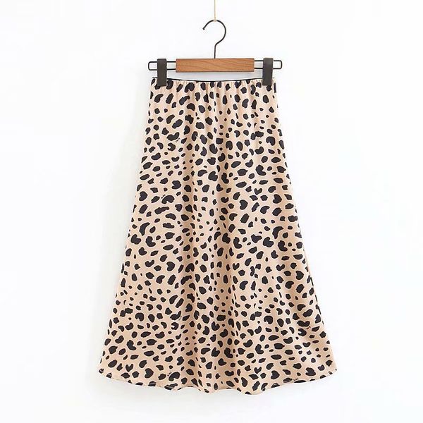 

2019 leopard print women summer a-line long skirt high waist women boho skirt saias femme fashion casual maxi, Black