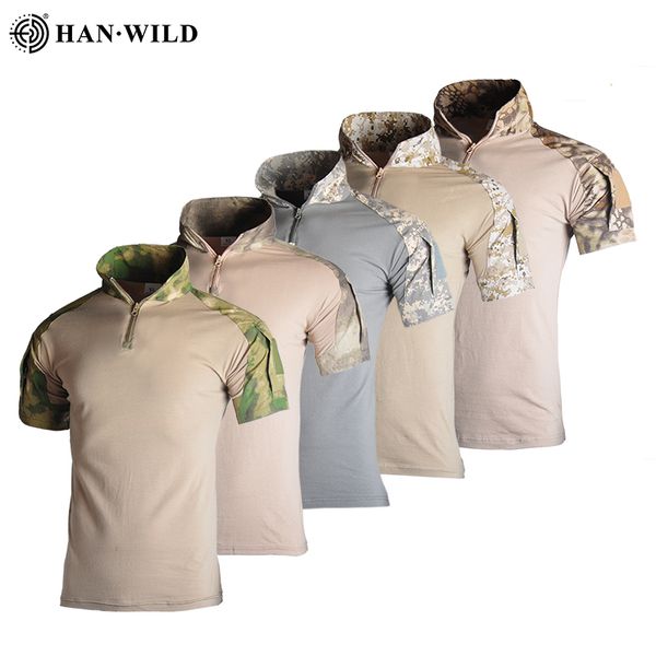 

han wild mens camouflage frog suit short sleeve brand cotton fat slim casual tactical t shirt men training shirts s-3xl, Gray;blue