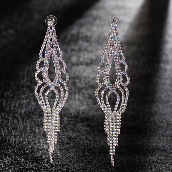 

exaggeration temperament alloy ear nail woman earrings long fund tassels earring product eardrop, Golden