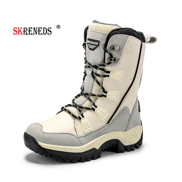 

skreneds новое прибытие мода водонепроницаемые ботинки снежка женщин зимы теплые ботинки plush женская ботильоны зимние кроссовки плоские ту, Black