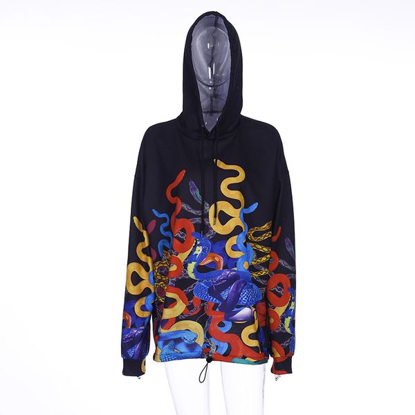 

Designer Women's Hoodies Long Sleeve Fashion Loose Sweatshirts for Spring Autumn Hip Pop Oversize Hoodies with Animal Graffiti Pattern S-L