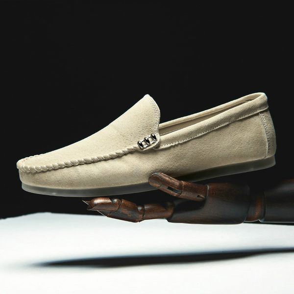 

lightweight new men leather casual shoes soft loafers men moccasins shoes slip on driving flats large size 38-48, Black