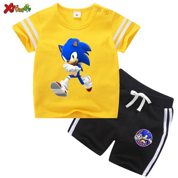 

children boys clothing set toddler baby suits kids sets fashion 2020 summer 2 pcs girls clothes set cool t shirt boy outfit 6t t200613, White