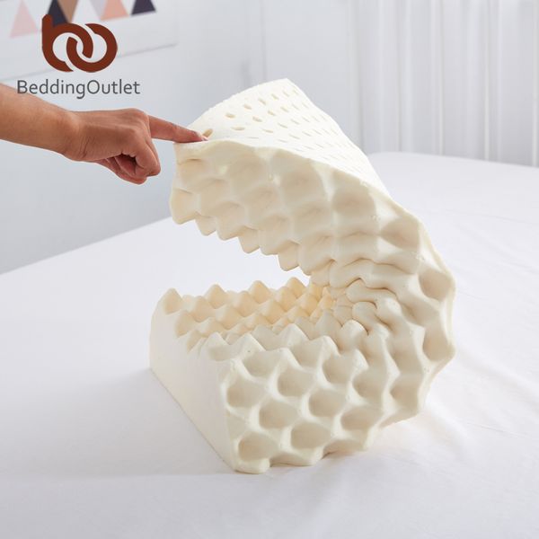 

wholesale- beddingoutlet thailand natural latex bedding bedroom pillow cervical orthopedic natural foam pillow neck health 60x40x10.5/8.5cm