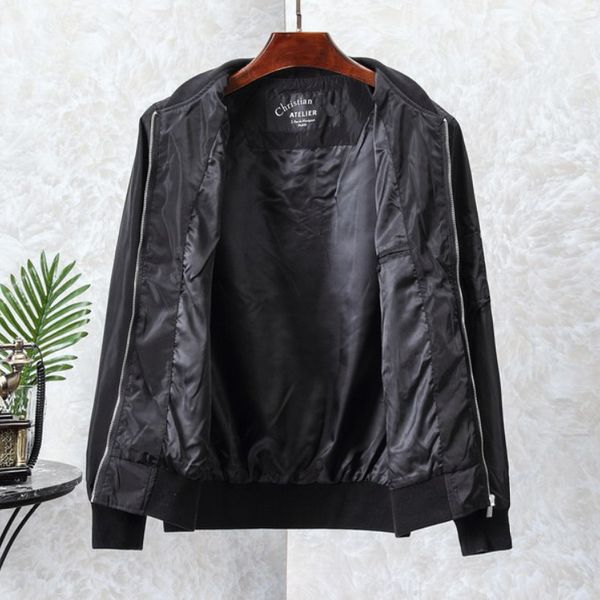 

men's jacket fashion spring autumn winter 2020 new sports casual jacket stand collar trend letter zipper popular clothes size m-2xl, Black;brown
