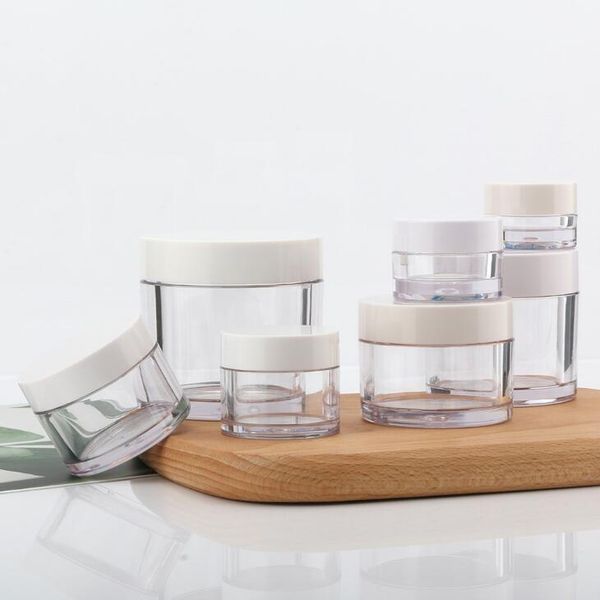 15g / 50g camadas duplas Esvaziar Cosmetic Jars recarregáveis ​​Plastic Face Cream Container Skin Care Acessórios LX1949