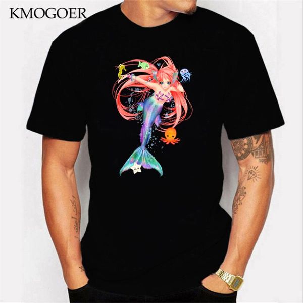 

tiny mermaid funny t shirts tshirt funny t-shirt vintage one piece men tee casual, White;black