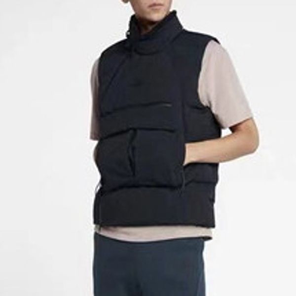 

ale men thick down vest sport designer winter velvet turtle neck brand warm coat jacket sideway zip sweatshirt blouse casual b101160l, Black;white