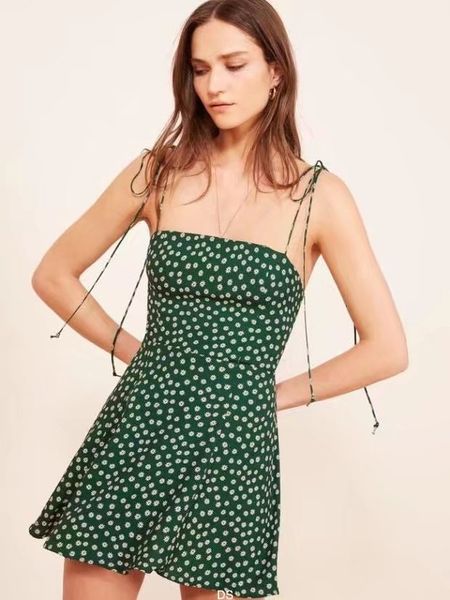 

women dresses women clothing woman clothes women vestido small flowers dots printting elbise jurken strap dress drop shipping, Black;gray