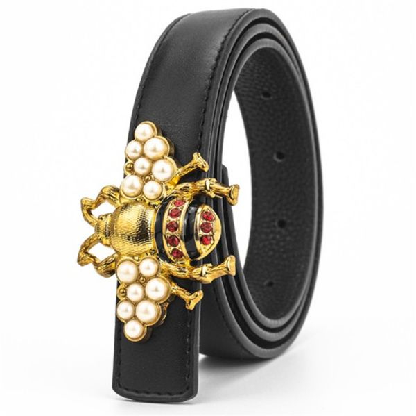 

little bees designer belts luxury belts womens animal style branded woman belt casual fashionable smooth buckle belt highly quality 2 colors, Black;brown