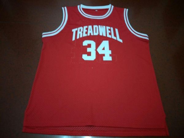 

vintage men color red or white #34 elliot perry treadwell high school college jersey size s-4xl or custom any name or number jersey, Black;red