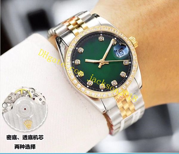 

4 style luxury watch two-tone 8215 movement datejust 36mm 178384 diamond dial/bezel automatic 316l mens watches sapphire mirror fashion, Slivery;brown