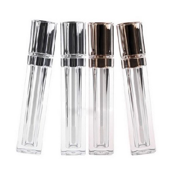 

10/50pcs 8ml empty lip gloss tube,square lip glaze tube,gold,silver cap,double wall,packing container,diy bottle