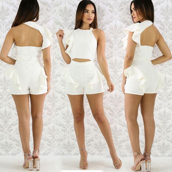 

o-neck two piece set women summer bodycon tracksuit backless suit white crop and shorts 2 piece sets female convention, Gray