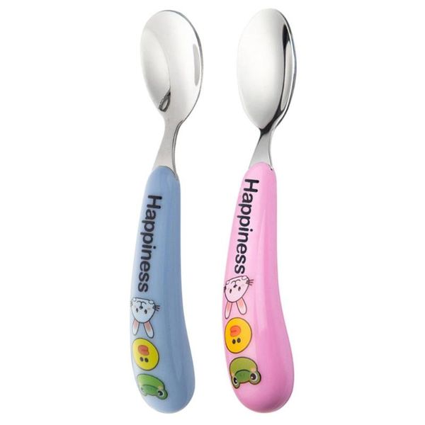 

children cartoon spoons anti-excellent 304 stainless steel and pp shatter-resistant easy grip flatware tableware