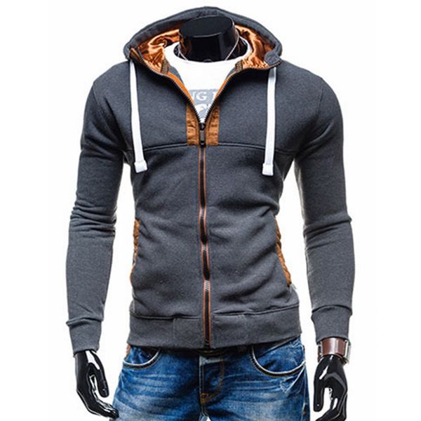 

2017 new autumn and winter hood zipper self-cultivation card male hooded long-sleeved sweatshirts coat, Black