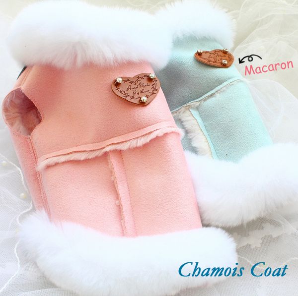 

zlovepet handmade dog apparel luxury pet clothes fur-in-one suede fur warm thick lining coat jacket winter