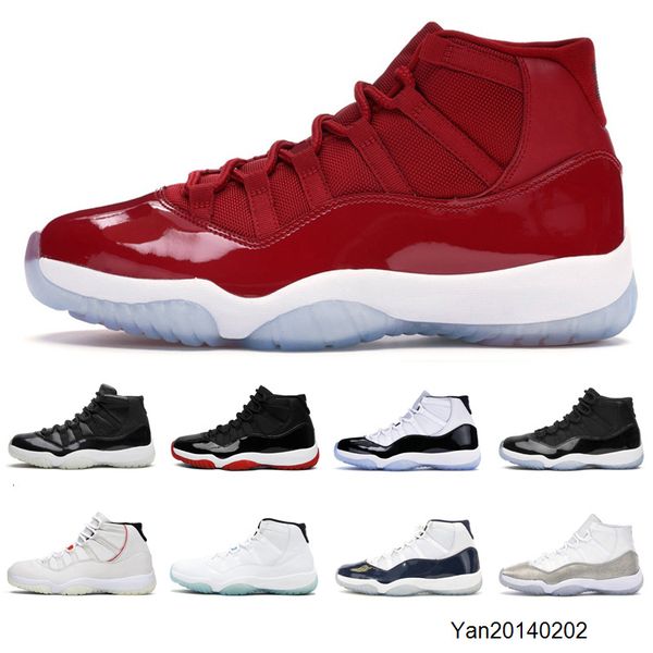 

2020 mens women basketball shoes 11s white bred concord space jam win like 96 platinum tint 11 men athletic sports sneakers