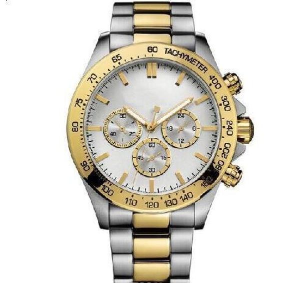 

модные кварцевые мужские часы с хронографом 1512960 мужские двухцветные часы с хронографом - 2 года гарантии + коробка, Slivery;brown
