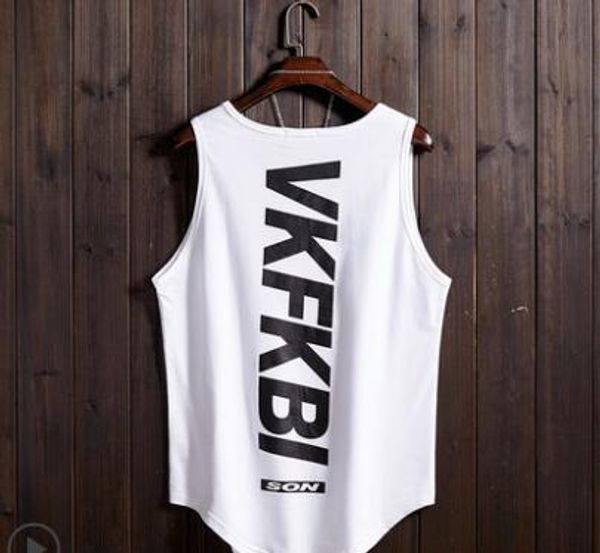 

2019 fashion basketball jersey personality trend hiphop casual loose vest sleeveless t-shirt top, Black;red