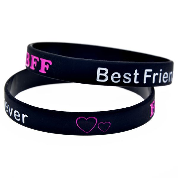 

obh 50pcs friends forever silicone wristband for bff party, Black