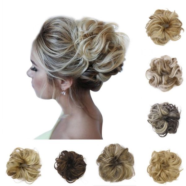 Chignons sintéticos Cabelo Scrunchies Extensões Hairpiece Envoltório de Cabelo De Cabelo De Cabelo Updo Falso Cabelo Do Cabelo Cabelo Acessórios