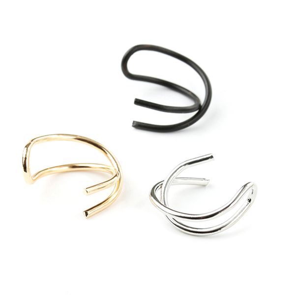

1 pc fashion simple cartilage non-piercing cuff clip on ear earrings gifts for women men, Silver