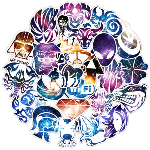 

100pcs not repeating starry sky car stickers waterproof personalized graffiti stickers toy skateboard guitar luggage stickers