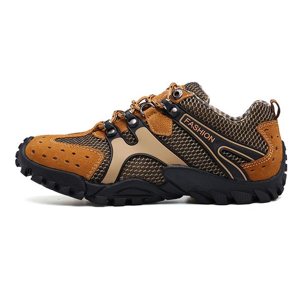 2019 Homens Caminhadas sapatos sapatilhas de borracha alpinismo Homens de couro do verão Outdoor Trekking Shoes Men Caminhadas Botas