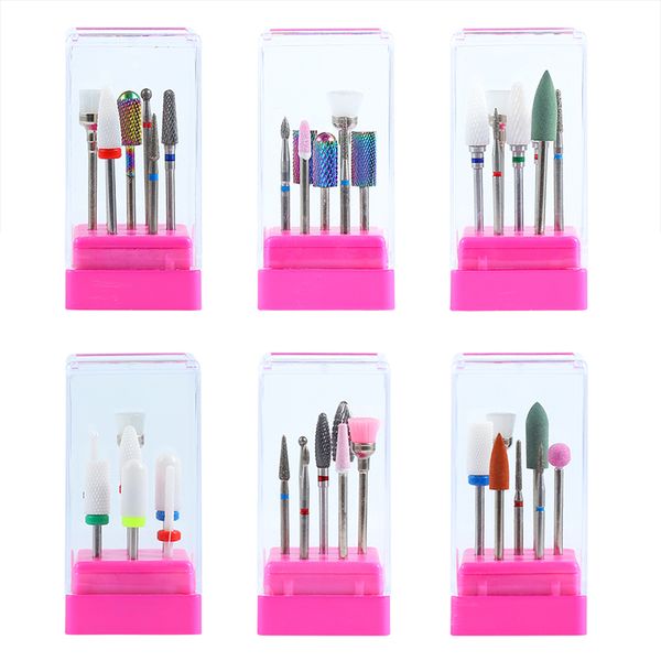 

dropshipping 7 pieces professional practical nail drill ceramics tungsten steel alloy bits nail grinding head smj