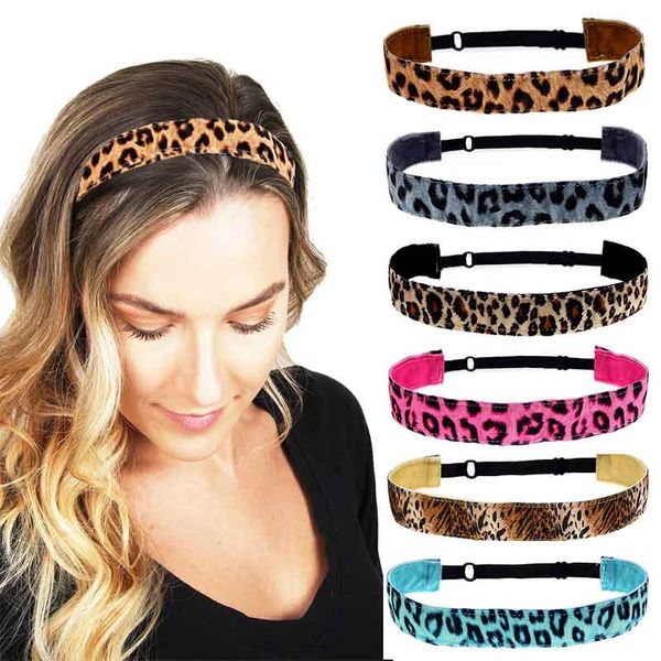 DHL Leopard печать Змеиного Elastic бандана Non Скольжение Stretch Velvet Ткань для Tween Подростков Детей девочек, Эластичные тренировки мода волос