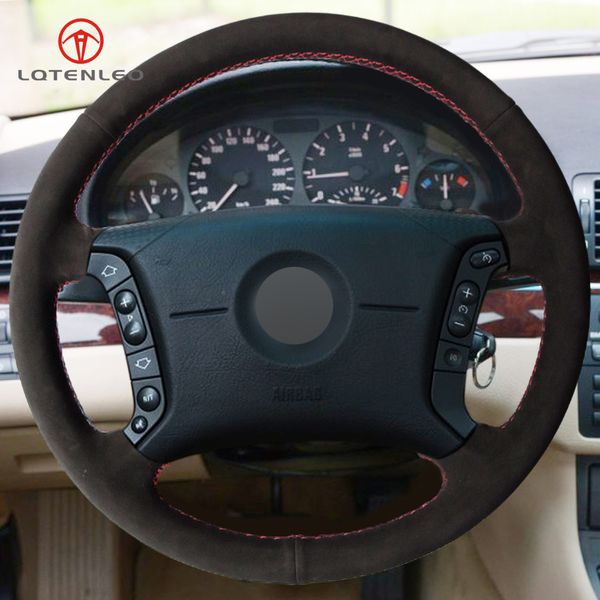 

black suede diy hand car steering wheel cover for bmw e36 1995-2000 e46 1998-2004 e39 1995-2003 x3 e83 x5 e53 2000-2006