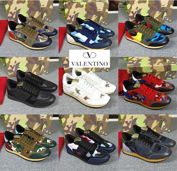 

[с коробкой] Валентино повседневная обувь Мода ходьба повседневные кроссовки бренд-дизайнеры классический бизнес обувь для ходьбы