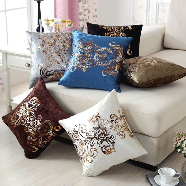 European Style Bronzing Pillow Cover Luxury Cushion Cover Gold