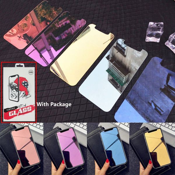 

Зеркало Цвет закаленного стекла протектор экрана телефона для iPhone 11 PRO MAX Iphone XR X XS